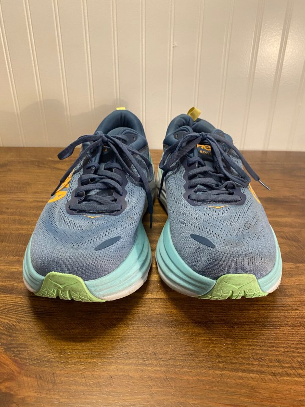 HOKA Bondi 8 Wide Running Shoes Blue and Mint - Men's Size 9.5 2E - Picture 2 of 15